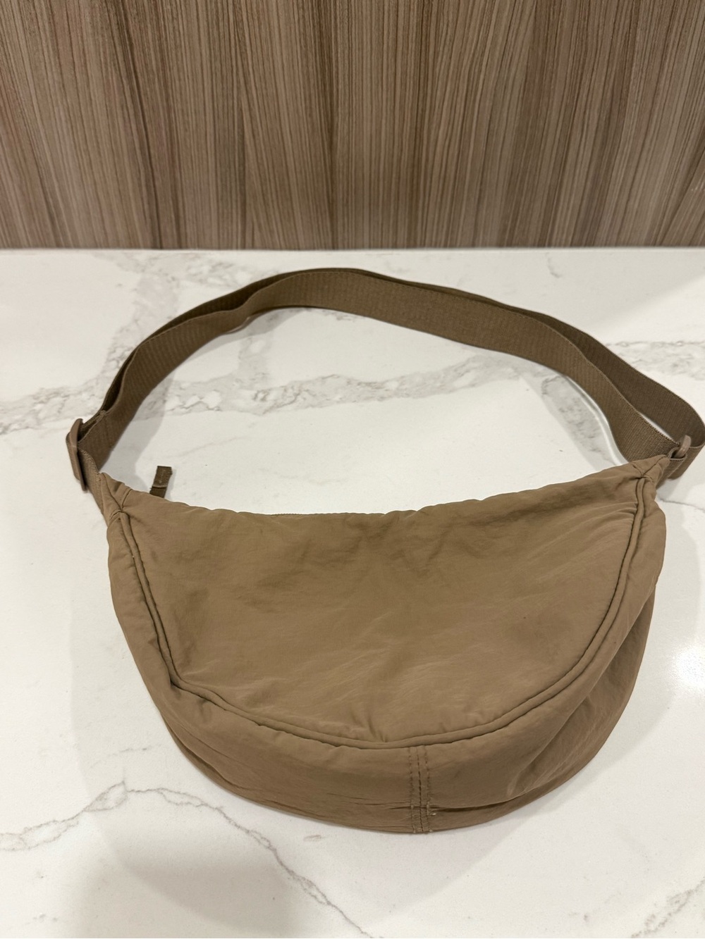 UNIQLO Crescent Mini Crossbody / Shoulder Bag – Brown/Taupe